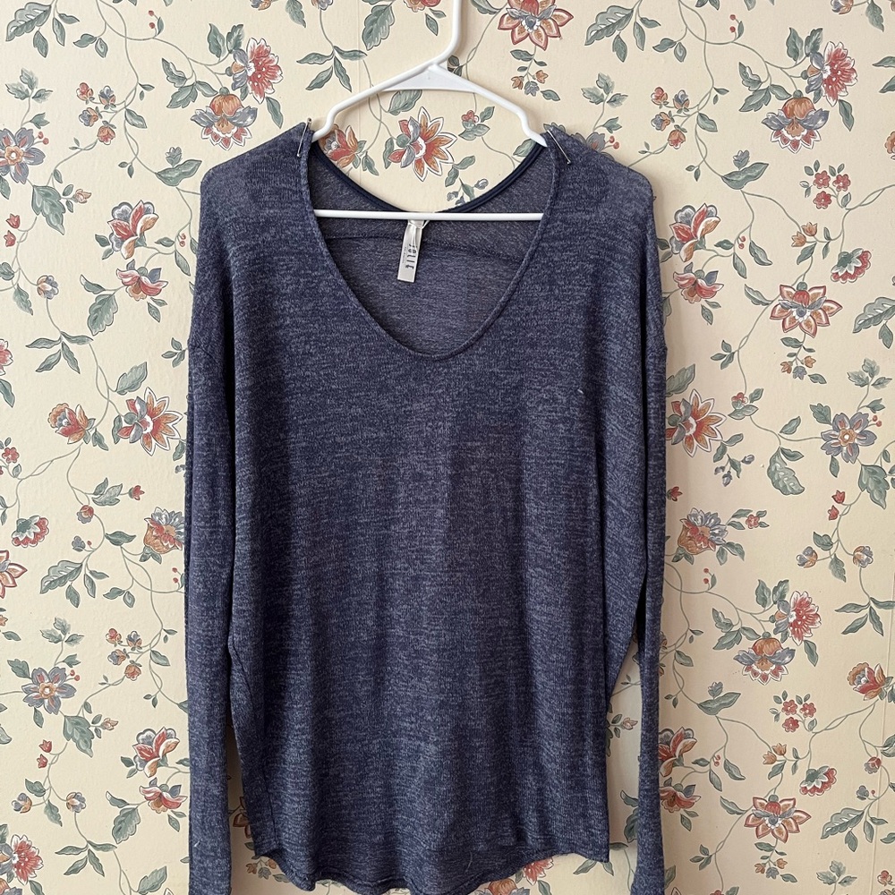 Women's Navy Long Sleeve Top